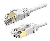 Reulin 1M Cat 7A Ultra Dünn - Gigabit Ethernet Kabel Netzwerkkabel Geschwindigkeit bis zu 40Gbs/1000 MHz Kompatibel mit Cat5 Cat5e Cat6 Cat6a Cat7 Cat7A+ Für Switch Modem Router Schnelle Netzwerk