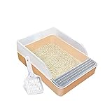 DJDEFK Katzentoilette Halbgeschlossene Haustier Katze Wurf Box Kunststoff Durable Zaun Training Defacation Kätzchen Sandbox Toilette für Katzen Hund Indoor Pee Pad Töpfchen katzenk