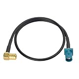 Eightwood DAB Antennenkabel SMB Fakra Kabel Fakra Z Stecker auf SMB Stecker abgewinkelt Koaxial RG174 30cm 1ft Kompatibel zu DAB Autoantennentoppern AM/FM Blaupunkt Pionier Clarion Kenwood Alpine MEHRWEG