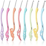 Aluminium Häkelnadel Bunt Crochet Hooks Crochet Hook Set Ergonomische Soft Gummi Grip mit Aluminium Häkeln,zum Stricknadeln Nähwerkzeug,DIY,Handwerk,Haushaltswerkzeug für Anfänger O