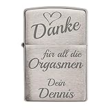 Zippo Chrom-Optik Sturmfeuerzeug mit Gravur - Benzin Feuerzeug mit Geschenk-Box - Geschenkidee für Frauen und Männer - Motiv: Org