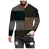 D-Rings Herren Racing Oil T-Shirt Biker Motorrad T-Shirts Rundhals Langarm Retro T-Shirts Herren Racing Team Print Langarm T-Shirt Rundhals Tee Regular Slim Fit R