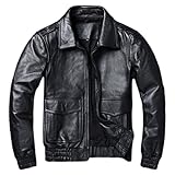 Feixunfan Klassische Herren-Lederjacke für Herren, Übergröße, Größe 8XL, Lederjacke für Motorradfahren (Farbe: Schwarz, Größe: XXXXXL)