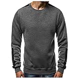 TIMELYE Sport Langarmshirt Sweatshirt für Herren Männer Rundhals Langarm Freizeitshirt T-Shirts mit O-Ausschnitt Longsleeve Regular Fit Fitness Sportshirt Hemden Lässiges Sport T-Shirt Ob
