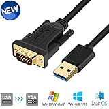 Adapterkabel USB auf VGA, 1,5 m, kompatibel mit Mac OS, Windows XP/Vista/10/8/7, USB 3.0 auf VGA-Stecker, 1080p, erweitertes Spiegelbildschirm-Monitor-/Video-Konverterkabel (1,5 m)