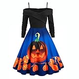 Halloween Kleid Skirts for Women Casual Röcke Frauen Casual Medium Ärmellänge Sling Printed Für Sexy Kleid Damen Kleid Damen Shirt Kleider Strandk