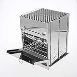 Kstyhome Camp Grill Faltbare kleine tragbare Edelstahlöfen mit Tragetasche für Camping Cooking Barb