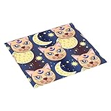 Abtropfmatte mit Katzen-Tattoos und Mond und Sternen, märchenhaftes Cartoon-Katzen-Geschirr-Trocknungsmatten für Küchentheke, 45 x 60 cm, Geschirrunterlage, Abtrop
