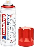 edding 5200 Permanent Spray - rot matt - 200 ml - Acryllack zum Lackieren und Dekorieren von Glas, Metall, Holz, Keramik, Kunststoff, Leinwand - Lackspray, Acrylspray, Farbspray