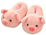 Damen Hausschuhe Niedliche Schwein Hausschuhe Cartoon Hausschuhe Tier Hausschuhe Warme Hausschuhe Winter Hausschuhe (36/43, Pink, numeric_36)