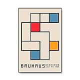 Bauhaus 1923 Ausstellung Plakate und Drucke Wandkunst Bild Wohnzimmer Familie Ungerahmt Dekorative Leinwand Malerei D 60x80