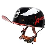 Retro Motorrad Halbhelme,Baseball Cap Light Retro Motorradhelm Jethelme für Männer und Frauen,ECE-Zertifizierung,Cruiser Elektroroller Chopper Moped Schädelkappe Half Shell Helm (S, I)