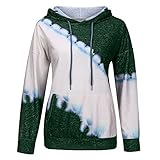 Langarmshirt Damen Sweatshirt Langarm Locker Pullover Blusen Rundhals T-Shirts Sommer Patchwork Nähen Tops Shirt Hit Farbe Ob