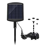 YUNYODA Solar Springbrunnen,1.8W Solar Teichpumpe Solar Schwimmender Fontäne Pumpe mit 4 Fontänenstile für Vogeltränken, Fischteiche, Gartenanlagen und Springb