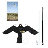 AILZNN Verteidiger Falke Drachen, Vogelvertreiber Erweiterbar Flying Hawk Bird Scarer Drachen Mit 7m Teleskopstang