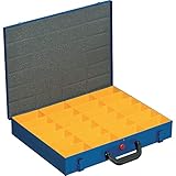 Allit Kleinteilekoffer, Stahlblech, EuroPlus Metall 44/24x63, blau, 24 Einsätze, dicht schließend, 454122