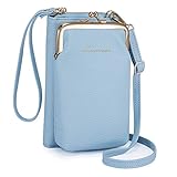 LOVEVOOK Handytasche Geldbörse Damen, Leder Handy Crossbody Tasche Umhängetasche Schultertasche Klein Clutch Wasserdicht for iphone samsung unter 6,5 Zoll, B