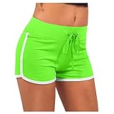 OIKAY Yoga Shorts Damen Kurze Sporthose Fitness Shorts Cool Atmungsaktiv High Waist Kurze Hose Blickdicht Gym Shorts Skinny Slim Fit Fitnesshose für Training Jogging Yoga Kurze Hose(B Grün,S)