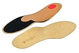 FOOTMATE ALFA - Leder Schuheinlagen Schuhe - Plattfuß Einlagen Fußschmerzen - Orthopädische Sohle mit Abschreibung Absatz - Leather Shoe Insoles - 1 Paar (45)
