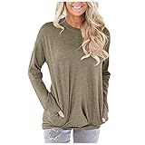 HHOP Tunika braun Langarmshirt glitzertop Pullover senfgelb Damen Strickpullover Damen Rollkragen Tshirt Langarm Damen floryday blusen Damen Schuhe Damen Herbst Damen B