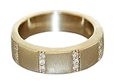 Hobra-Gold Bandring Gold 585 massiv Brillantring Ring 7 gr. Damen 12 Diamanten (56 (17.8))