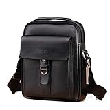 GAO-bo Laptop, wasserdichte PU-Ledertasche Aktentaschen Vintage Umhängetasche Große Arbeitstasche, L. (Color : C)
