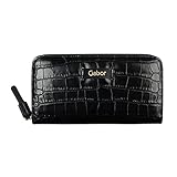 Gabor bags LIVIA Damen Geldbörse one size, croco black, 19,5x3x10,5