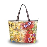 WowPrint Damen-Handtasche mit Tiermotiv, Cartoon-Katze und abstrakte Kunst, große Kapazität, Schultertasche für Schule, Arbeit, Reisen, Einkaufen, S