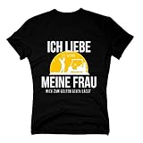 Herren T-Shirt - Ich Liebe es, wenn Meine Frau Mich zum Golfen lässt - von Shirt Department, schwarz-Weiss, L