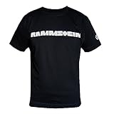 Rammstein Herren T-Shirt Offizielles Band Merchandise Fan Shirt schwarz mit weißem Front und Seiten Print (M, Schwarz)