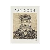 Van Gogh Postman Poster und Drucke, Sonnenblumenkunst, abstrakte Figuren, moderne Wandbilder, rahmenlose Leinwandbilder A2 30x40