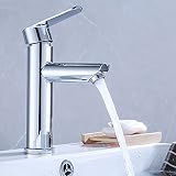 Dolinvo Wasserhahn Bad für Badezimmer Waschtischarmatur mit ABS Perlator Wasser Sparen Edelstahl Chrom Silber Hochdruck Mischbatterie mit Standard Schläuchen Korrosionsbeständig für Waschbeck