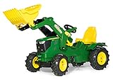 Rolly Toys rollyFarmtrac John Deere 6210R Trettraktor (für Kinder 3-8 Jahre, Luftbereifung, Frontlader, Sitz verstellbar) 611102