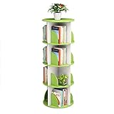 Bücherregale Rotierendes 360-Grad-Bücherregal einfaches modernes Boden Hauptmehrschichtiges Gestell großer Speicherschrank (Color : Green, Size : 40 * 40 * 128cm)