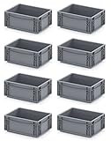 8x Eurobehälter 30 x 20 x 12 grau inkl. gratis Zollstock 8er S