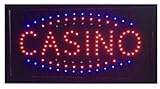 LED Schild Leuchtschild'GEÖFFNET''OPEN' und viel mehr Reklame LEUCHTREKLAME Werbung versch.stylen (CASINO) 43