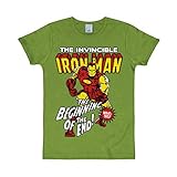 Logoshirt - Marvel Comics - Iron Man - grün - Lizenziertes Originaldesign, Größe L