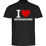Multifanshop® Herren T-Shirt - I Love Unterhaching - schwarz - Männer Shirt - Größe:3XL