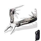 Mehrzweckzange, 14 in 1 EDC Folding Multifunktionswerkzeug, Edelstahl Multitool, mit Nylontasche, für Camping Jagd Wandern Angeln Überleben, Multitool M