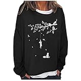 RKaixuni Damen Mädchen Teen Girls Kawaii Japanese Katzen Oversize Langarmshirt Vintage Pullover Casual Langarm Bluse Oberteile Sweatshirt Jumper Tops Blusenshirt für Frühling Herb