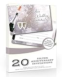 Olivia Samuel Einladungskarten zur Silberhochzeit – bereit zum Schreiben – Umschläge im Lieferumfang