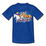 Spreadshirt Bibi Und Tina Pferde Überflieger Springreiten Kinder T-Shirt, 110-116, Royalb