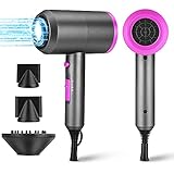 Haartrockner Ionen Föhn 1800W Professionell Haarfön mit Diffusor Stylingdüse, hair dryer women Haarfoen 3 Temperatur (warm heiß und kühl) klein leise und tragbar Negative Ionic Diffuser Dry