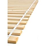 acerto 10104 Rollrost mit 20 Holzlatten – Lattenrost aus naturbelassenem, massivem Kiefernholz für Allergiker geeignet (140 x 200 cm)