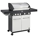 Jamestown MADDOX 4-Brenner Gasgrill mit direkter & indirekter Grillfunktion und Infrarot-Brenner inkl. Thermometer im Deckel | Hochwertiger Grill für ein gelungenes Barb