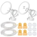 Maymom Milchpumpen-Set für Medela-Pumpe, 2 x Brusthauben (einteilig, mm), 4 Ventile, 6 Membranen, 2 Pump-in-Style-Schläuche, Ersatz für Medela-Ventil,