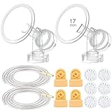 Maymom Milchpumpen-Set für Medela-Pumpe, 2 x Brusthauben (einteilig, mm), 4 Ventile, 6 Membranen, 2 Pump-in-Style-Schläuche, Ersatz für Medela-Ventil,