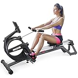 Yoleo Rudergerät, Heimtrainer, 15 Widerstandsstufen, leise, doppelte Laufschienen aus Aluminium, LCD-Display geeignet für Fitness zu Hause (1)