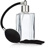 Fantasia Glaszerstäuber mit Ballpumpe, nachfüllbar für 100ml, Parfum Zerstäuber für zuhause und unterwegs, eckig