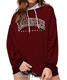 Frauen California Letter Print Langarm Casual Sweatshirt Übergroße Hip Hop Pullover Sw